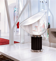 TACCIA VETRO LAMPADA TAVOLO NERO