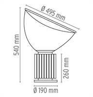 TACCIA VETRO LAMPADA TAVOLO NERO