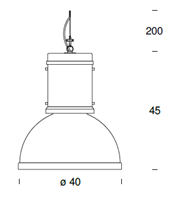 LAMPARA F500090200ALNE SOSPENSIONE GRANDE ALLUMINIO d.40