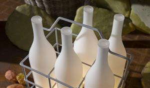 PERBACCO, CESTINO PORTABOTTIGLIE PER LAMPADA DA TAVOLO BACCO