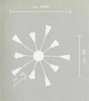 PLAFONIERA IN PORCELLANA E BRONZO DORATO