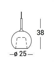 0811-21 GLO LAMPADA A SOSPENSIONE ORO d.25cm cavo 2 mt