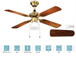 SERIE 7064 VENTILATORE A 4 PALE CON KIT LUCE