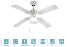 SERIE 7064 VENTILATORE A 4 PALE CON KIT LUCE
