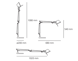 TOLOMEO MINI A005940 NERO + A008610 LAMPADA DA TAVOLO
