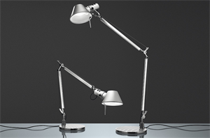 TOLOMEO LED MINI A005600 ALLUMINIO + A008600 LAMPADA DA TAVOLO