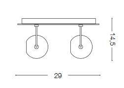 LUNARE SPOT A 4 LUCI ORIENTABILI