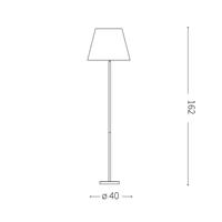 NORDIK LAMPADA DA TERRA IN TESSUTO NERO CON INTERNO DORATO