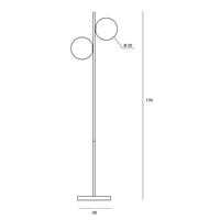 1744.71 JUGEN LAMPADA DA TERRA NERO E OTTONE 2 LUCI h.170cm