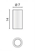 5660.31.01 EGOTUBE LAMPADA DA SOFFITTO CROMATA/BIANCA h.14cm