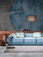 ZOE PIANTANA CON BASE IN MARMO E PARALUME IN TESSUTO