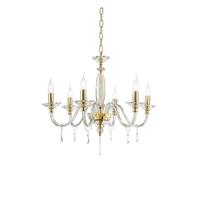 LP.FIAMMA/6 LAMPADARIO IN CRISTALLO E VETRO A 6 LUCI