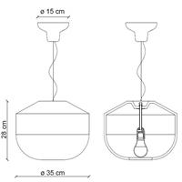 C2541-NEC BELLOTA SOSPENSIONE NERO CARBONE d.35cm